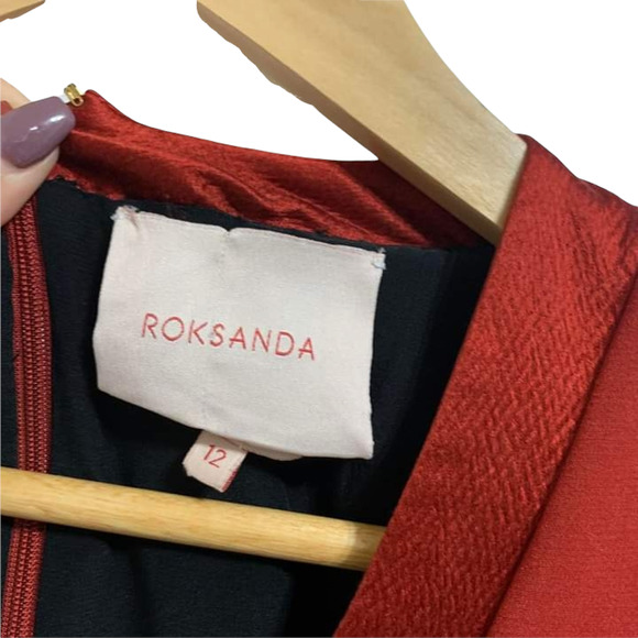 ROKSANDA Florent Bow Sleeve Stretch Crepe Jumpsuit Red 12 ASO Kerry Washington‎ - Picture 5 of 10